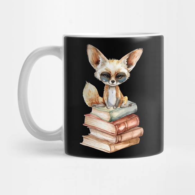 Fennec Fox And Books by The Jumping Cart